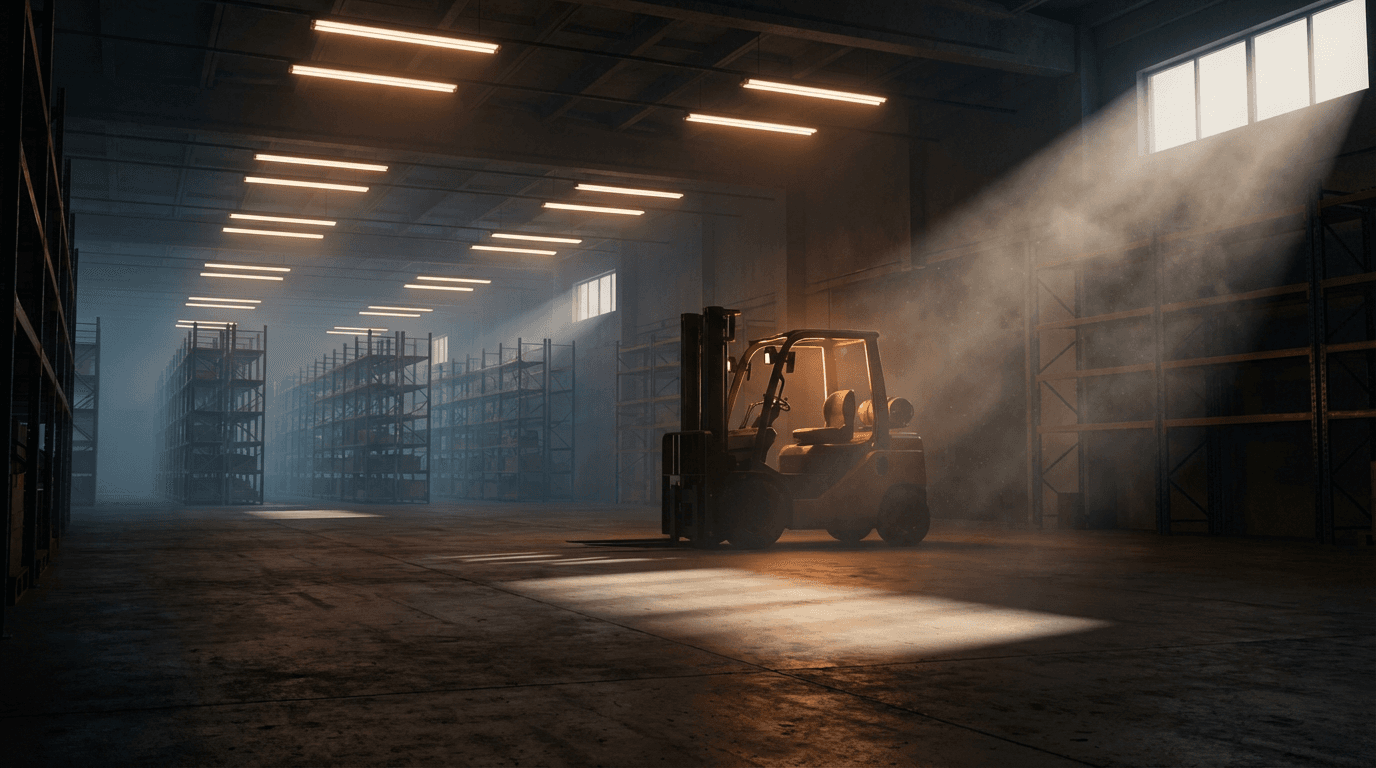 Dry van trailer being loaded at a warehouse dock